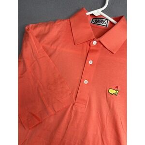 Aureus Polo Shirt Mens Medium Orange Masters Golf Tournament Mercerized Cotton
